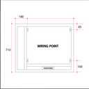 SS128C premium back-lit LED bathroom mirror with cool white lighting Technical dimension diagram wiring diagram 