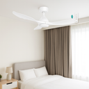 Martec  Scorpion DC 42″ & 52″ Smart Ceiling Fan With WIFI Remote Control from lights and fans online  in a modern outdoor kitchen areCeiling fan in a bedroom with a bed and curtains