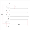 Product Specification Thermogroup SV41B black swivel heated towel rail