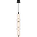 Torso 5 LED Pendant Light featuring five decorative diamond-cut and rippled glass shades with integrated LED lighting for modern luxury interiors.