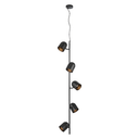 Turin 5 Pendant Light in khaki finish showcasing a minimalist 5-light pendant with satin iron construction for stylish dining room lighting.