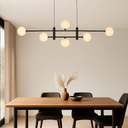 Stylish Tyson 6 Pendant Light featuring six G9 globe fittings and premium decorative glass shades for designer interiors.