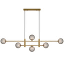 Tyson 6 Pendant Light featuring opal matt glass shades with a sleek black frame for modern minimalist home décor.