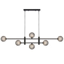 Tyson 6 Pendant Light with frost tear glass shades providing soft ambient lighting for luxury residential interiors.