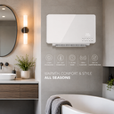 Martec Thermo 2200W PTC Bathroom Wall Heater with Towel Rail in a modern bathrom