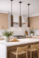 TORESS 30CM ACID Pendant Light Modern kitchen with wooden cabinets, white countertops, and pendant lights.