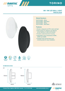 Torino 6W/9W Tricolour LED Wall Light