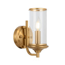 Velden Wall Light in rich copper finish with glass shade