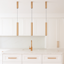 Verano LED Pendant Light suspended above a dining table, providing warm white 3000K LED illumination for modern home interiors.