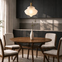 Classic Verdun hanging pendant light with frosted glass diffuser, decorative ceiling light for dining room, hallway, and entryway interiors.