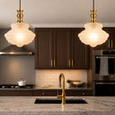Verdun 26cm decorative pendant light featuring frosted glass diffuser, adjustable hanging light for modern and traditional interiors.