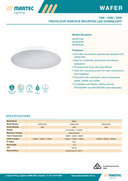 Wafer LED Ceiling Light Tricolour 16W 24W 32W IP54 Slim Trimless Dimmable| Martec