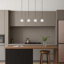 Luxury Zaha pendant light with sparkling crystal sphere shades, adjustable cable suspension, and elegant lighting for kitchen islands.