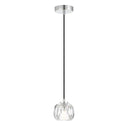 Zaha 1 crystal pendant light with prismatic cut crystal sphere and antique gold finish, creating elegant lighting for modern interiors.