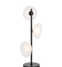 Modern Zecca designer table lamp featuring textured glass shade and minimalist frame
