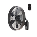 Martec Como AC 16 inch wall fan with remote control Black Wall-mounted fan with remote control on a white background