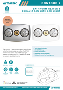 Contour 2 3-in-1  Bathroom Heater with 2 Heat Lamps, Exhaust Fan and LED Light