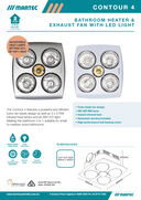 Contour 4 3-in-1  Bathroom Heater with 4 Heat Lamps, Exhaust Fan and LED Light