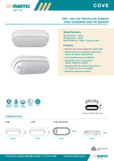 Cove 15W Tricolour LED Bunker Oval With Sensor