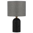 LIVIA Table Lamp Black Travertine & Antique Brass