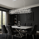 LERIDA 18-Light Crystal Rectangle Pendant Chrome