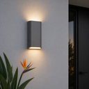 BLOC LED Up Down Wall Lamp Silver IP65