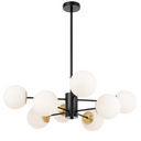 MARSTEN 8-Light Pendant Black E27 Starburst Chandelier
