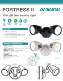 Fortress II 30W Tricolour LED Security Light Double, sensor option available