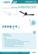Product Specification alt="Martec Fresno ceiling fan reversible summer and winter mode with 8-speed remote – Lights & Fans Online"