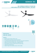 Martec Genoa DC ceiling fan with LED features and specifications 