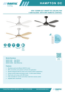 Hampton DC 52 inch smart ceiling fan with WiFi remote  – Martec Product description  
