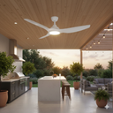 Martec Impact DC 52″ Smart Ceiling Fan With WIFI Remote Control + LED light in a Modern outdoor kitchen with ceiling fan and patio furniture from lightsandfansonline
