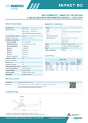 Product Specifications .Energy-efficient Martec Impact DC ceiling fan with LED light, reversible summer/winter mode