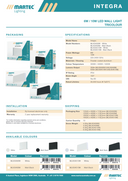 Product Spec 2 -Dimmable Integra LED wall light with warm white neutral white cool white by Martec at lights and fans online
