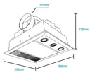 Linux Mini DC – 3 in 1 Bathroom Heater and Exhaust Fan with Tricolour LED Light