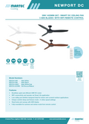 Newport DC 56 inch smart ceiling fan with WiFi remote Specs 2