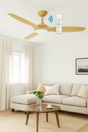 Martec Newport DC 56″ Smart Ceiling Fan With WIFI Remote Control from lightsandfansonline in a modern living room 