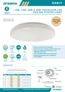 Orbit 12W / 18W / 24W / 28W Tricolour LED Oyster