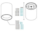 Paco 10W 100mm dia Tricolour LED Surface Mounted Downlight
