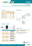 Paco 10W 100mm dia Tricolour LED Surface Mounted Downlight