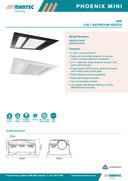  Martec Phoenix Mini 3-in-1 bathroom heater with features and specifications.