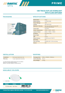 Product Spec 2 Prime 10W LED Downlight with Tricolour Light Settings - Martec Australia