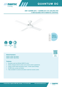 Quantum DC 48 inch ceiling fan with LED light and remote – Martec Australia

Quantum DC 52 inch ceiling fan with quiet DC motor, LED light and sleek modern design
product specification 1
Energy-efficient Quantum DC ceiling fan with LED light, reversible for summer and winter