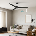 Martec Seaforth DC 52″ & 56″ Smart Ceiling Fan With WIFI Remote Control from lights and fans online in a modern living room with a sofa and decor elements.