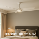 Martec Seaforth DC 52″ & 56″ Smart Ceiling Fan With WIFI Remote Control + LED light from lights and fans online  in a bedroom 