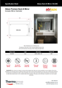 SS128C premium back-lit LED bathroom mirror with cool white lighting technical Specification Sheet 