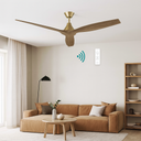 Martec Triumph DC 52″ Smart Ceiling Fan With WIFI Remote Control from lights and fans online  in a living room with a remote control on the wall.