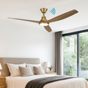 Martec Triumph DC 52″ Smart Ceiling Fan With WIFI Remote Control + LED light from lights and fans online in a bedroom with a bed and window in the background