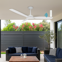 Martec Viper DC 48″ & 52″ 3 Blade Smart Ceiling Fan With WIFI Remote Control from lights and fans online  in a patio area with outdoor furniture and plants.