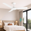 Martec Viper DC 48″ & 52″ 3  Blade Smart Ceiling Fan With WIFI Remote Control + LED Light from lights and fans online  in a bedroom with a bed and window